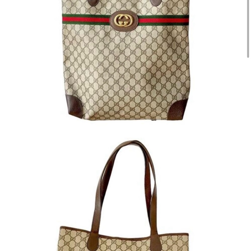 Gucci Beige and Brown Signature Tote